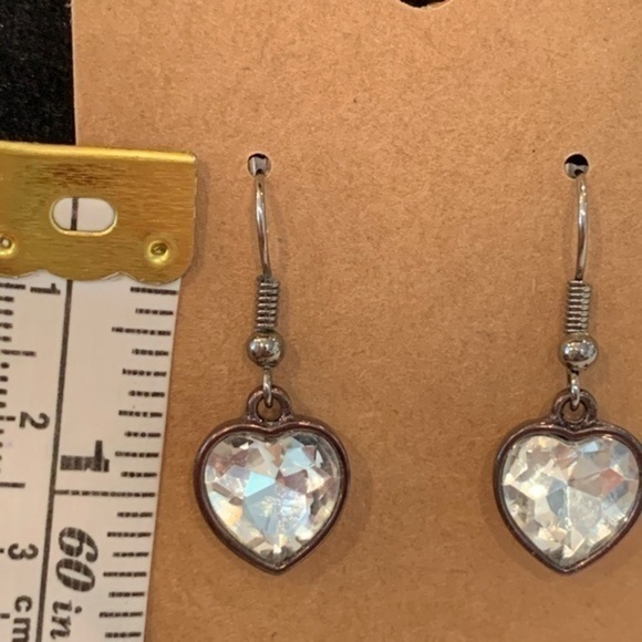 💐.5/25 heart dangle drop crystal earrings - Picture 5 of 6
